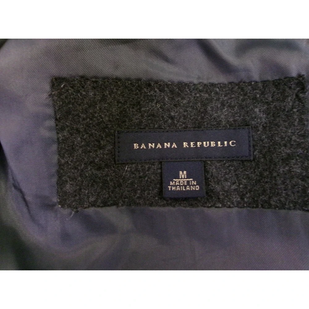 Banana‎ Republic Wool Overcoat Mens Size M Charcoal Gray Car Coat